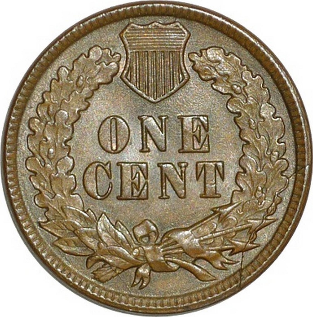 1889 Indian Head penny DDR-001 doubled die reverse close-up showing doubling on ONE CENT lettering