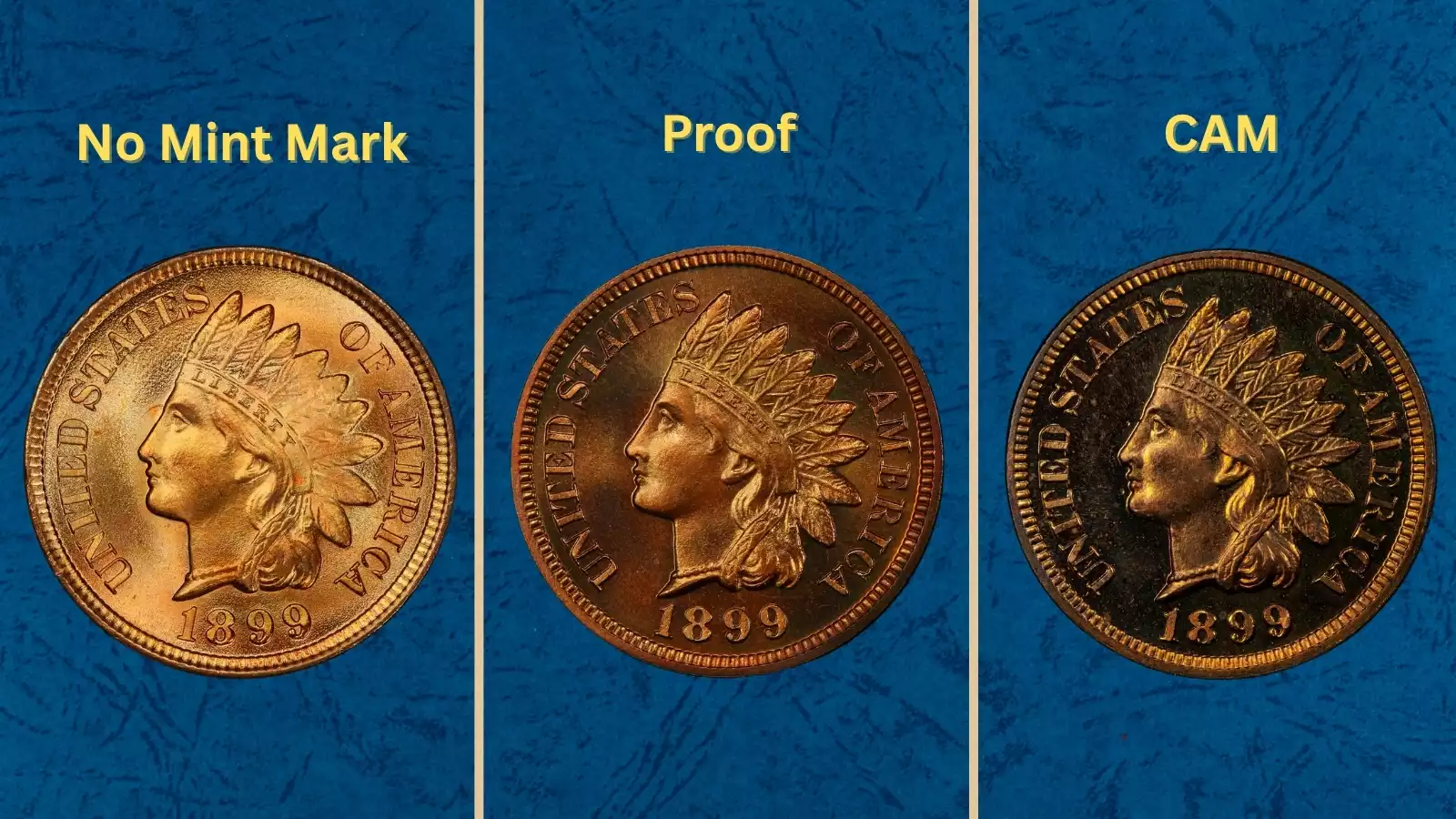 Group of 1889 Indian Head pennies in various grades from worn Good condition to gem uncirculated, showing the range of preservation